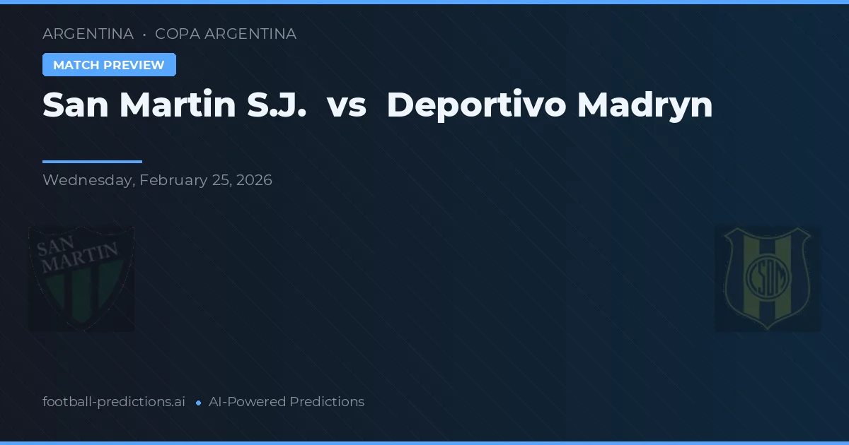 San Martín SJ vs Deportivo Madryn — pronostic și avancronică meci