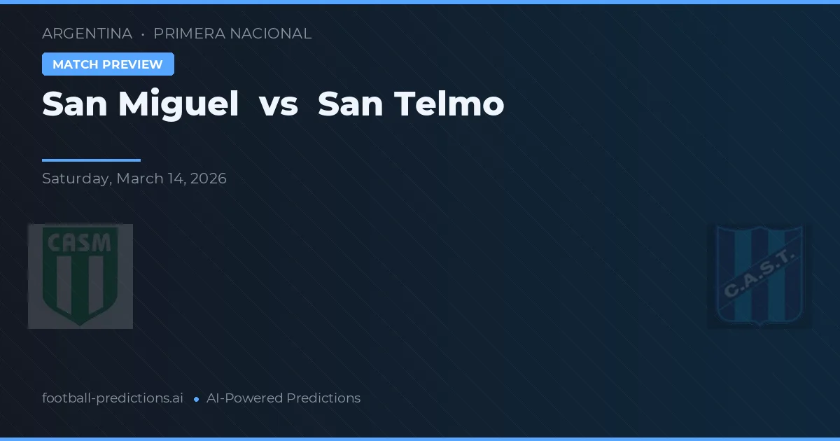 San Miguel vs San Telmo — pronostic și avancronică meci