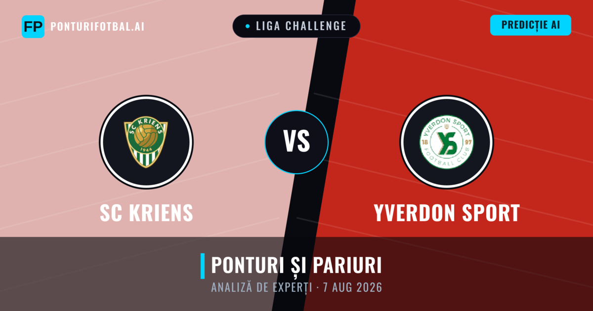SC Kriens vs Yverdon Sport — pronostic și avancronică meci