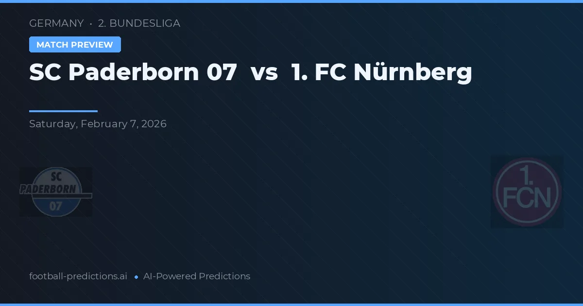 SC Paderborn 07 vs 1. FC Nürnberg — pronostic și avancronică meci