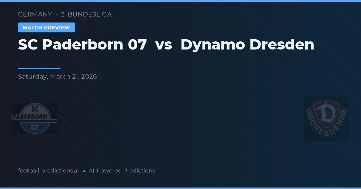 SC Paderborn 07 vs Dynamo Dresden — pronostic și avancronică meci