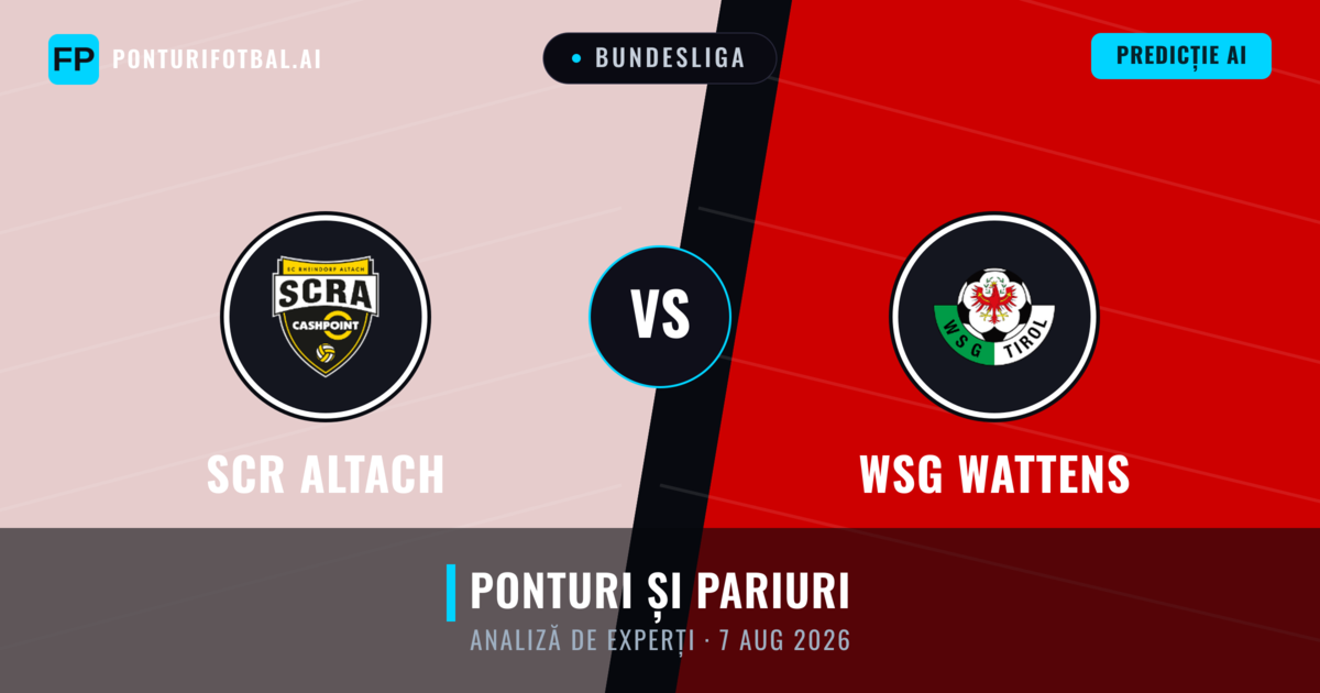 SCR Altach vs WSG Wattens — pronostic și avancronică meci