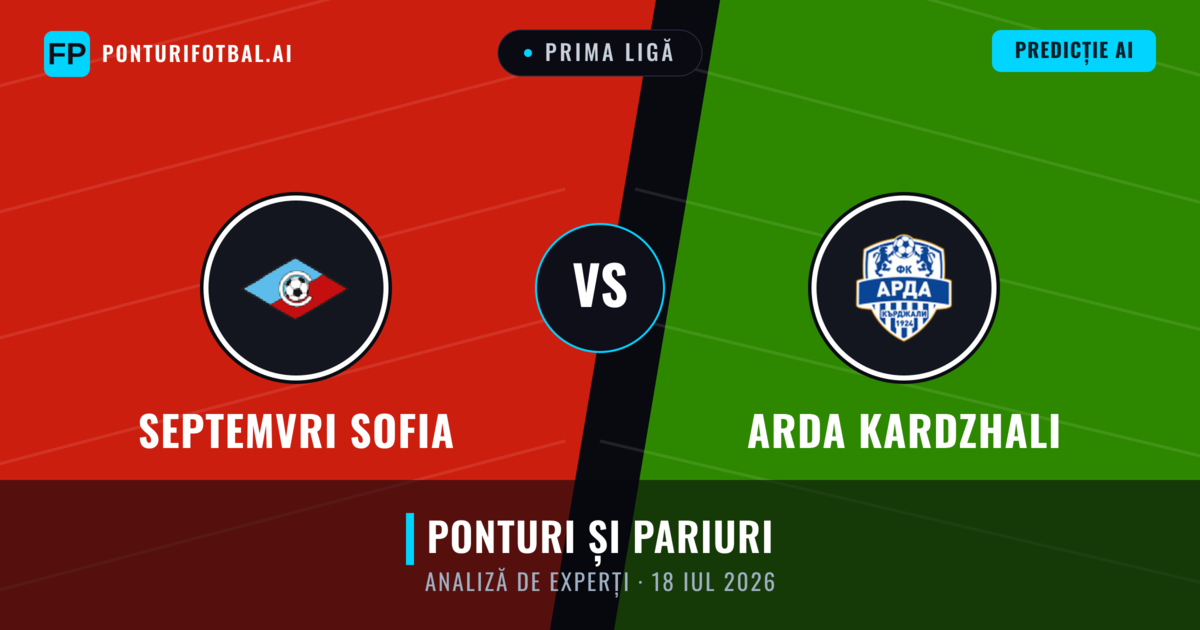 Septemvri Sofia vs Arda Kardzhali — pronostic și avancronică meci