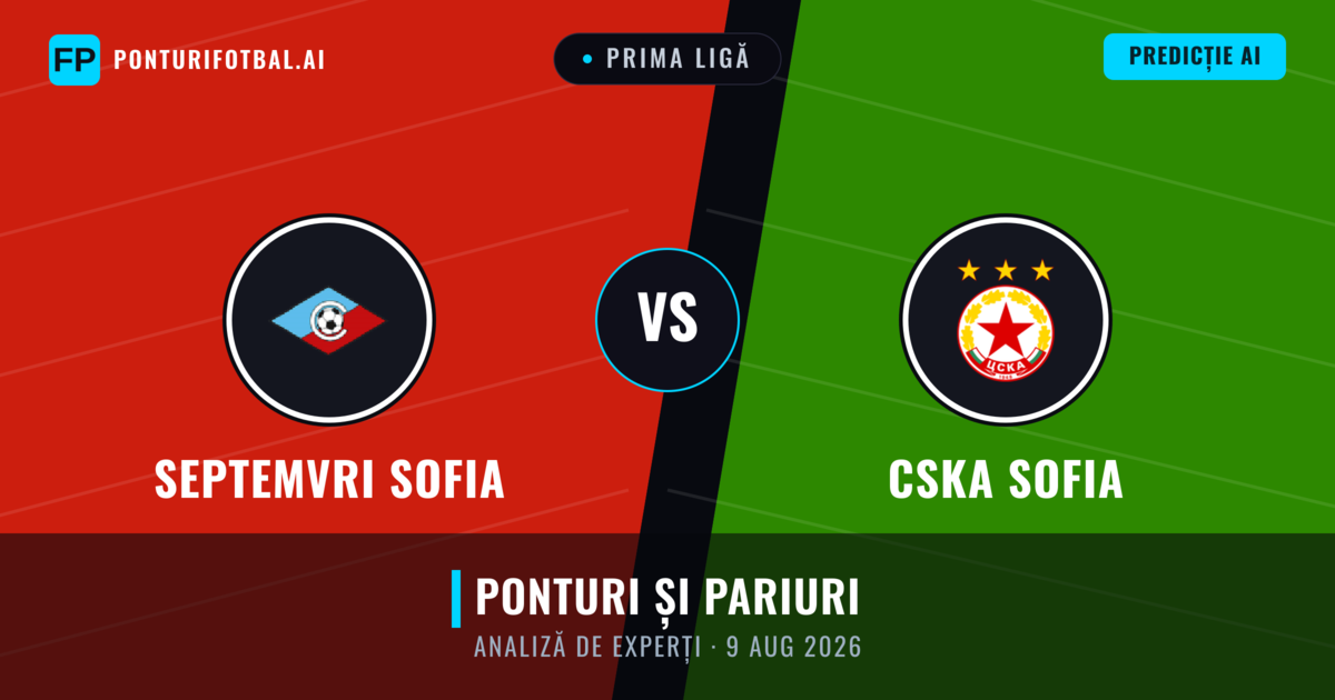 Septemvri Sofia vs CSKA Sofia — pronostic și avancronică meci