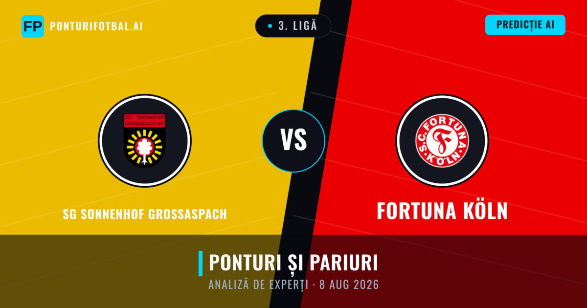 SG Sonnenhof Großaspach vs Fortuna Köln — pronostic și avancronică meci