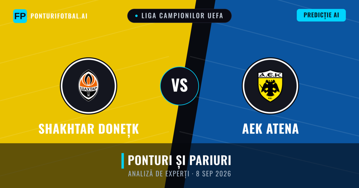 Shakhtar Donețk vs AEK Atena — pronostic și avancronică meci
