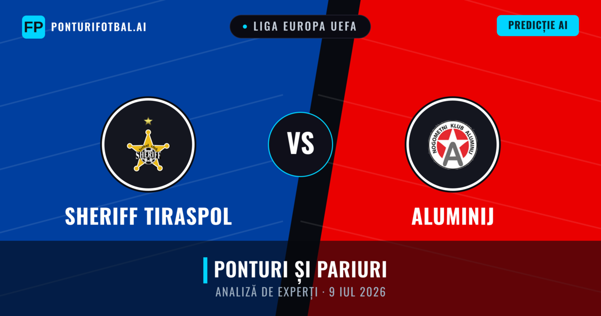 Sheriff Tiraspol vs Aluminij — pronostic și avancronică meci