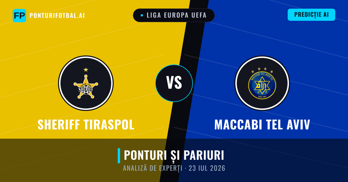 Sheriff Tiraspol vs Maccabi Tel Aviv — pronostic și avancronică meci