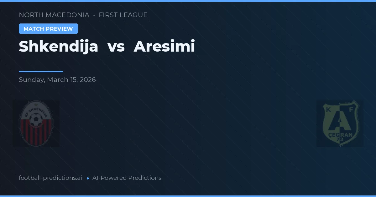 Shkëndija vs Aresimi — pronostic și avancronică meci