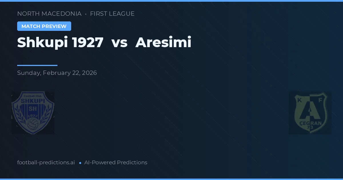 Shkupi 1927 vs Aresimi — pronostic și avancronică meci