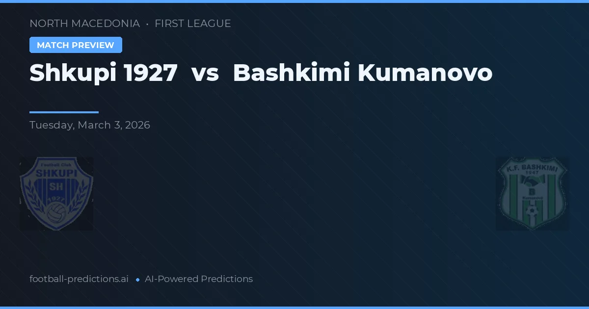 Shkupi 1927 vs Bashkimi Kumanovo — pronostic și avancronică meci
