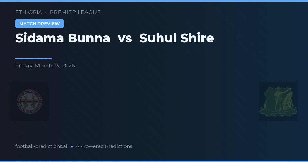 Sidama Bunna vs Suhul Shire — pronostic și avancronică meci