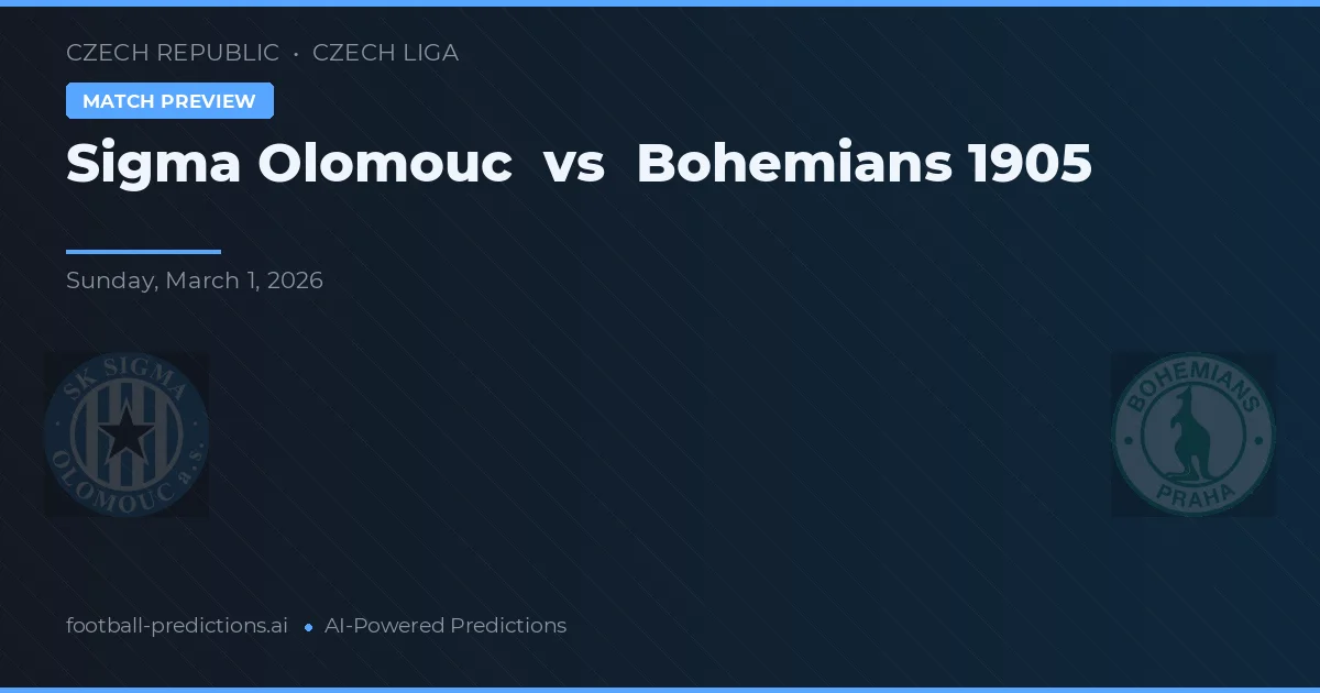 Sigma Olomouc vs Bohemians 1905 — pronostic și avancronică meci