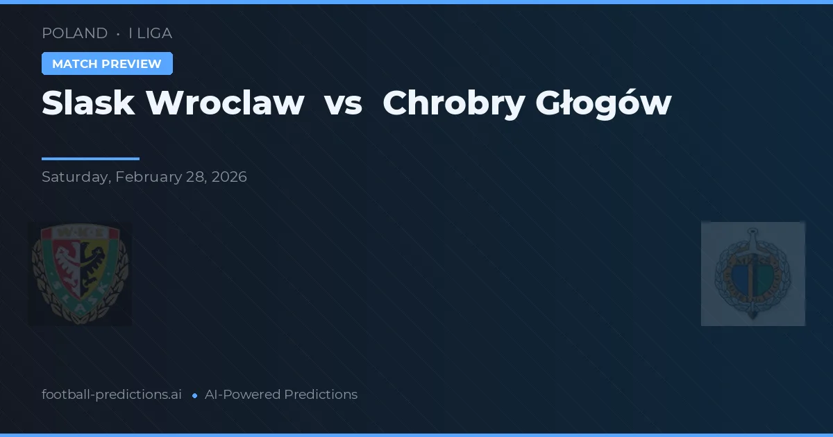 Śląsk Wrocław vs Chrobry Głogów — pronostic și avancronică meci