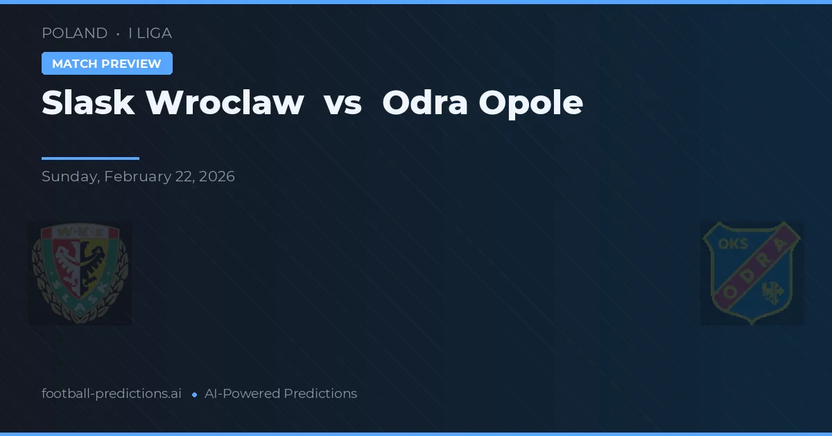 Śląsk Wrocław vs Odra Opole — pronostic și avancronică meci