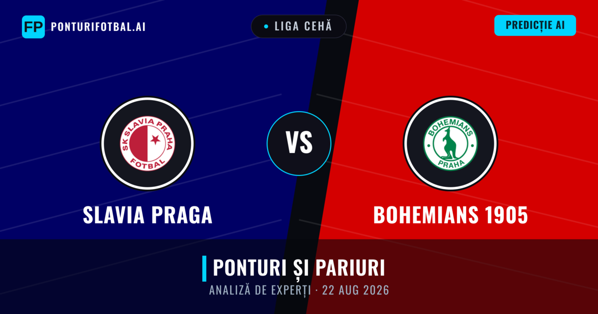 Slavia Praga vs Bohemians 1905 — pronostic și avancronică meci