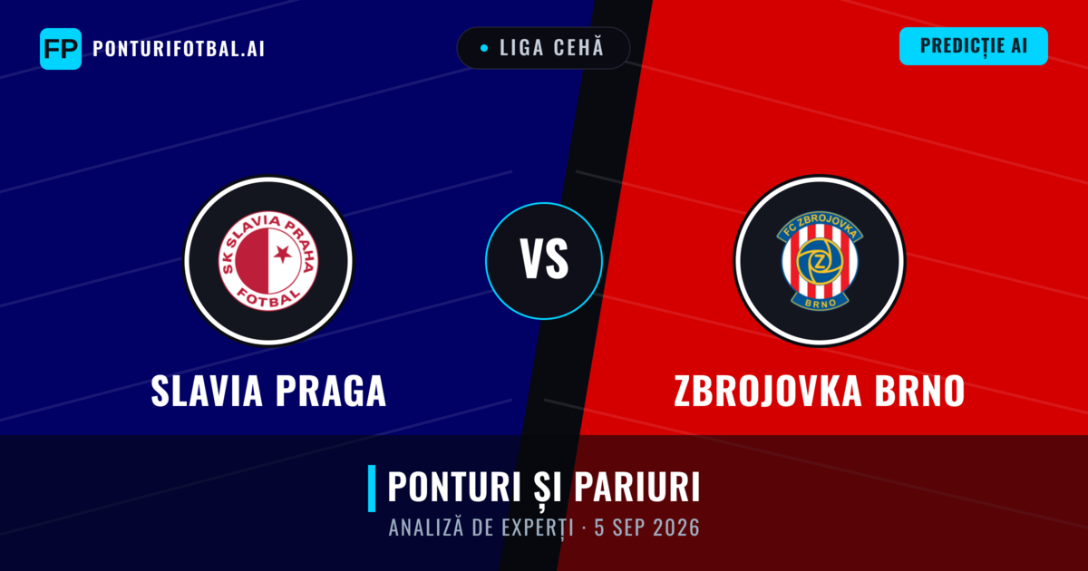Slavia Praga vs Zbrojovka Brno — pronostic și avancronică meci