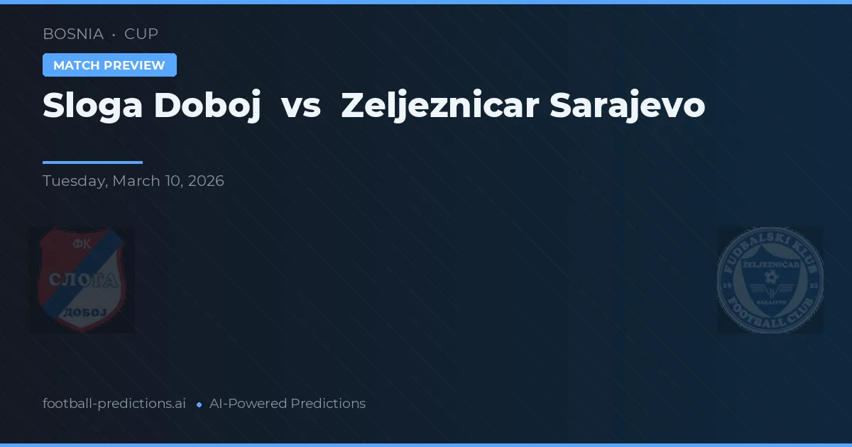 Sloga Doboj vs Željezničar Sarajevo — pronostic și avancronică meci