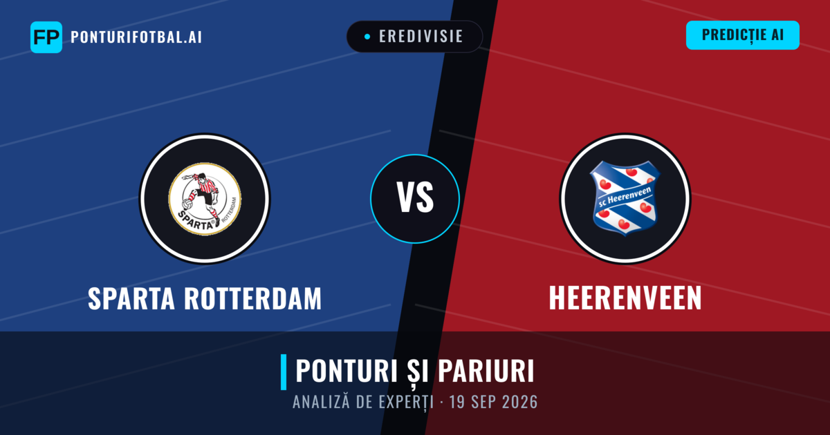 Sparta Rotterdam vs Heerenveen — pronostic și avancronică meci