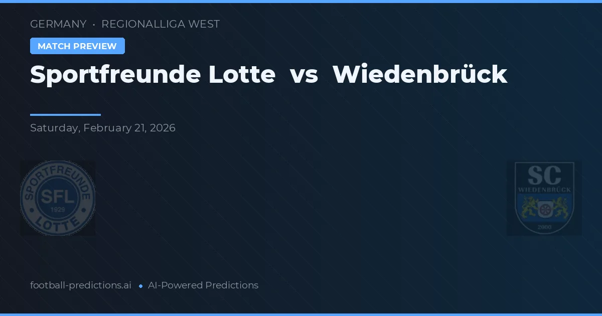 Sportfreunde Lotte vs Wiedenbrück — pronostic și avancronică meci