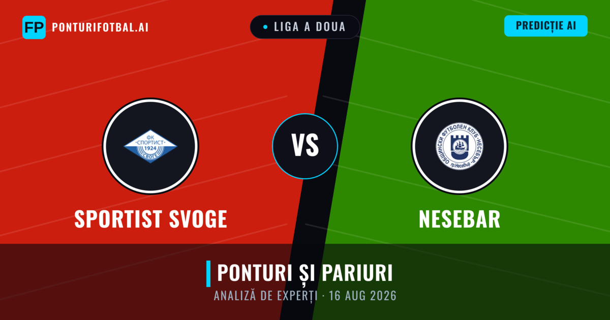 Sportist Svoge vs Nesebar — pronostic și avancronică meci