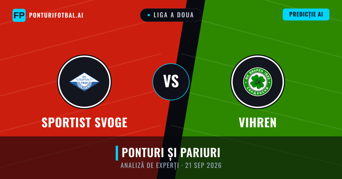 Sportist Svoge vs Vihren — pronostic și avancronică meci