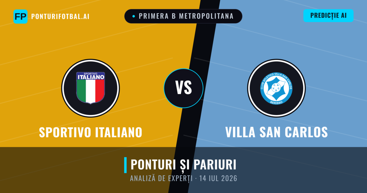 Sportivo Italiano vs Villa San Carlos — pronostic și avancronică meci