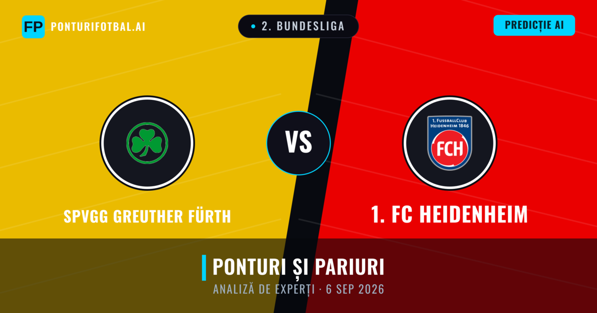 SpVgg Greuther Fürth vs 1. FC Heidenheim — pronostic și avancronică meci