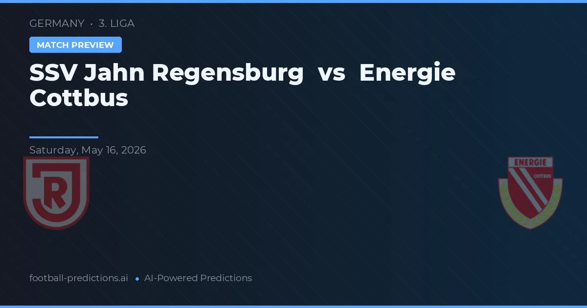 SSV Jahn Regensburg vs Energie Cottbus — pronostic și avancronică meci