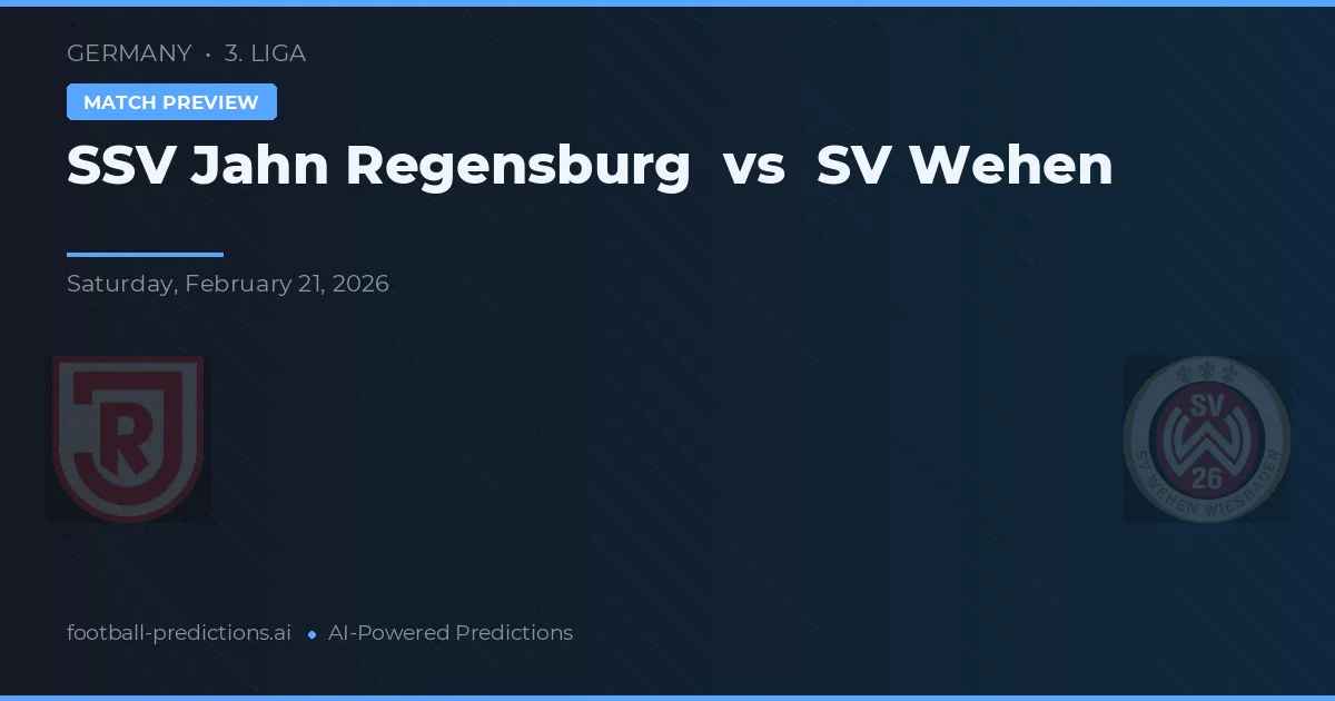 SSV Jahn Regensburg vs SV Wehen — pronostic și avancronică meci