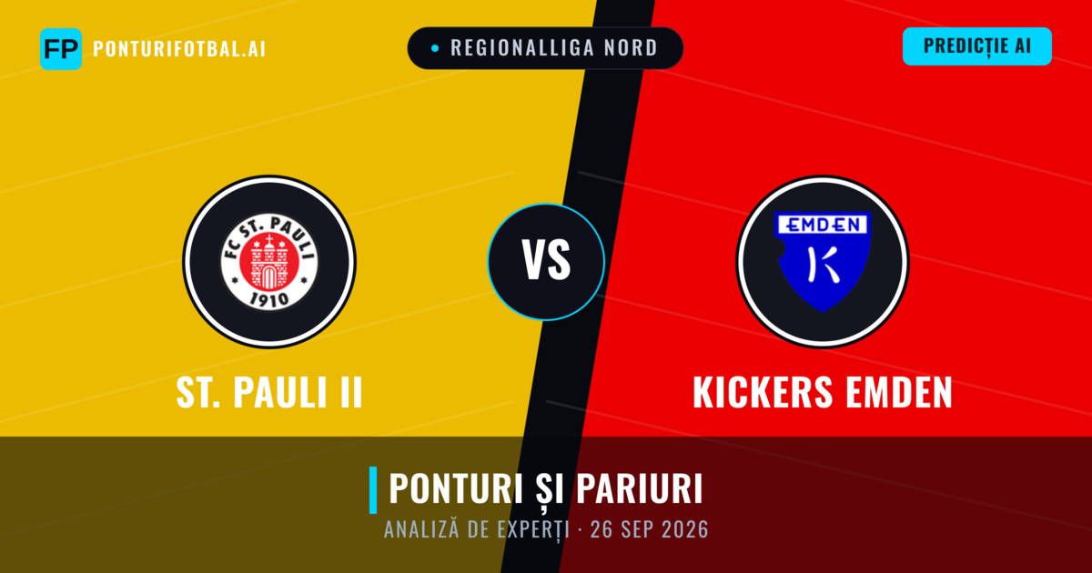 St. Pauli II vs Kickers Emden — pronostic și avancronică meci