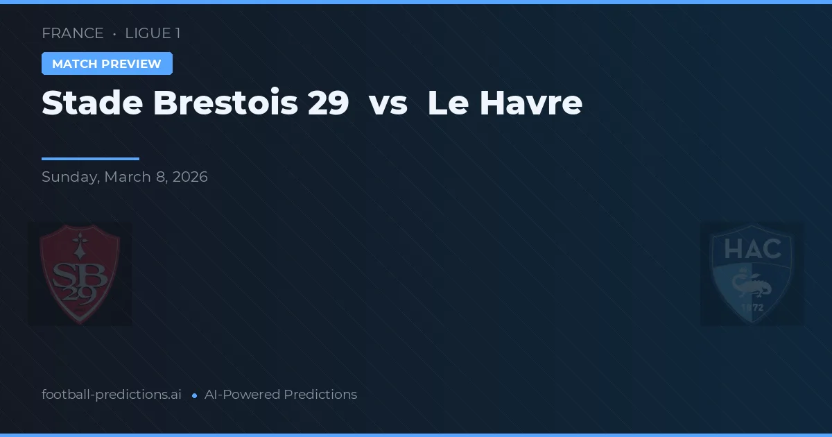 Stade Brestois 29 vs Le Havre — pronostic și avancronică meci