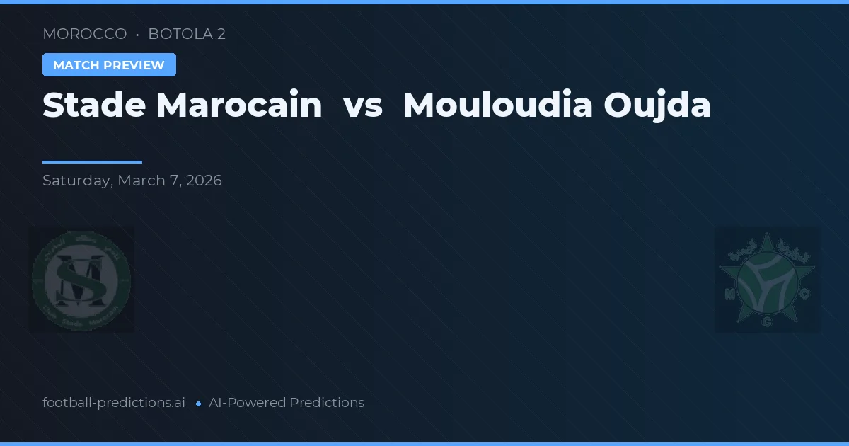 Stade Marocain vs Mouloudia Oujda — pronostic și avancronică meci
