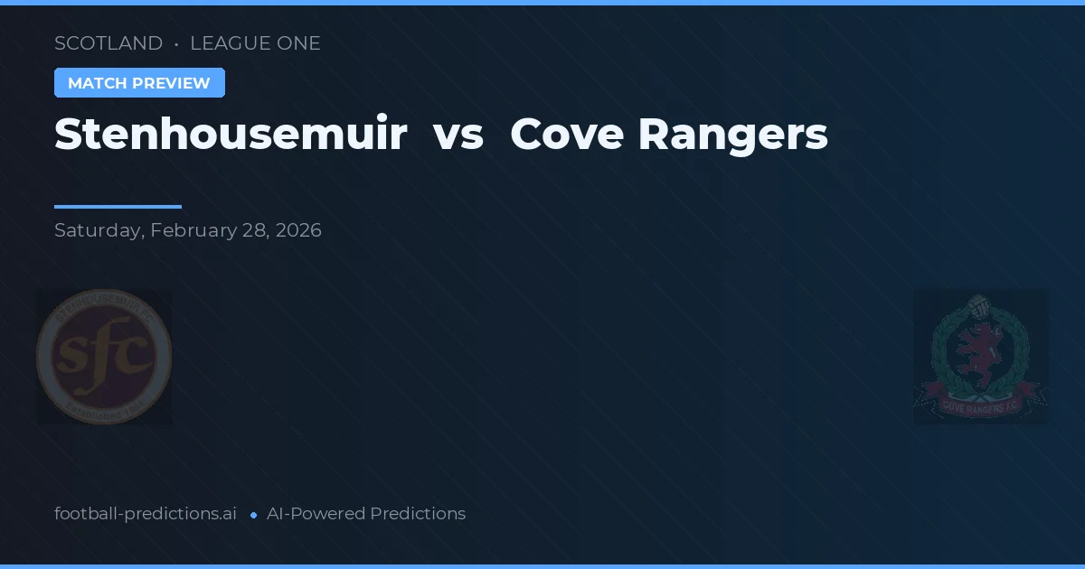 Stenhousemuir vs Cove Rangers — pronostic și avancronică meci