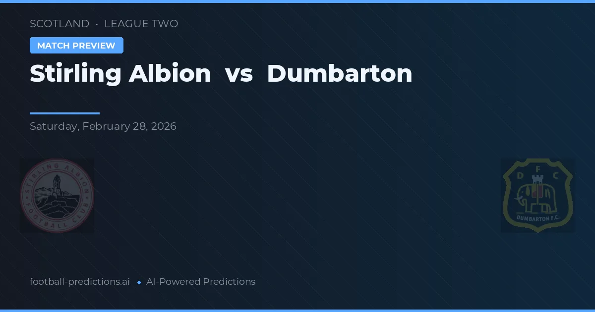 Stirling Albion vs Dumbarton — pronostic și avancronică meci