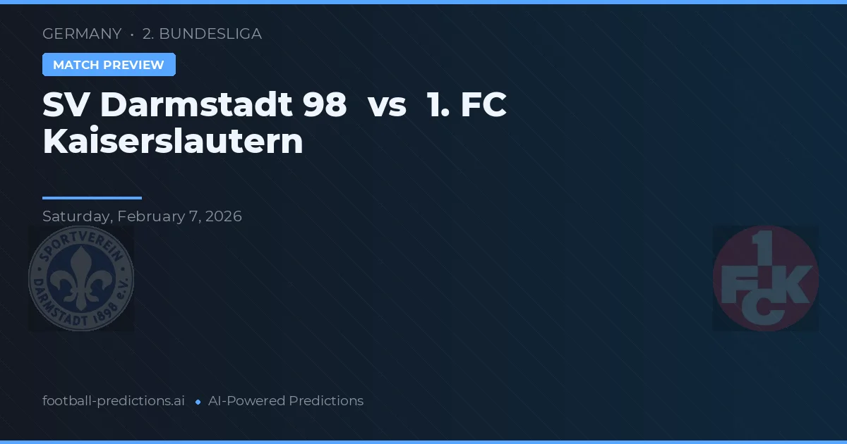 SV Darmstadt 98 vs 1. FC Kaiserslautern — pronostic și avancronică meci