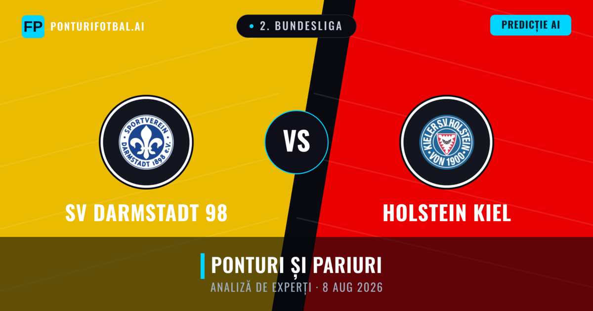 SV Darmstadt 98 vs Holstein Kiel — pronostic și avancronică meci