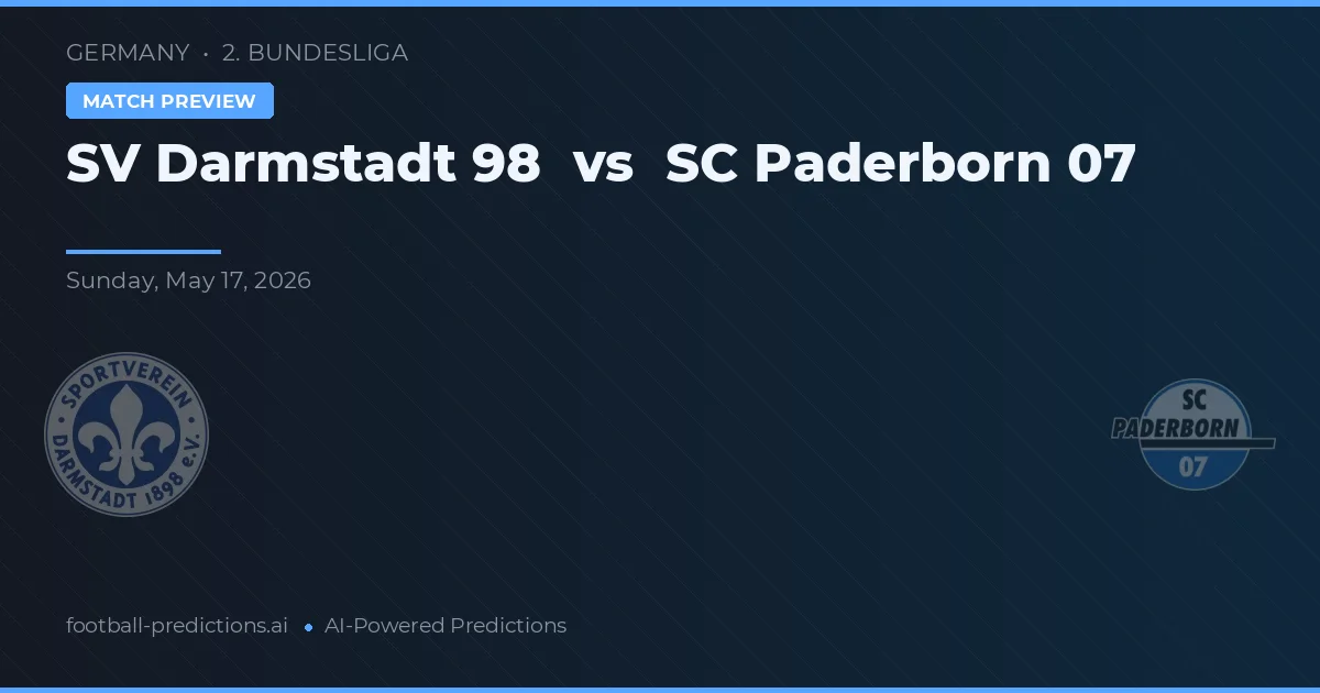 SV Darmstadt 98 vs SC Paderborn 07 — pronostic și avancronică meci