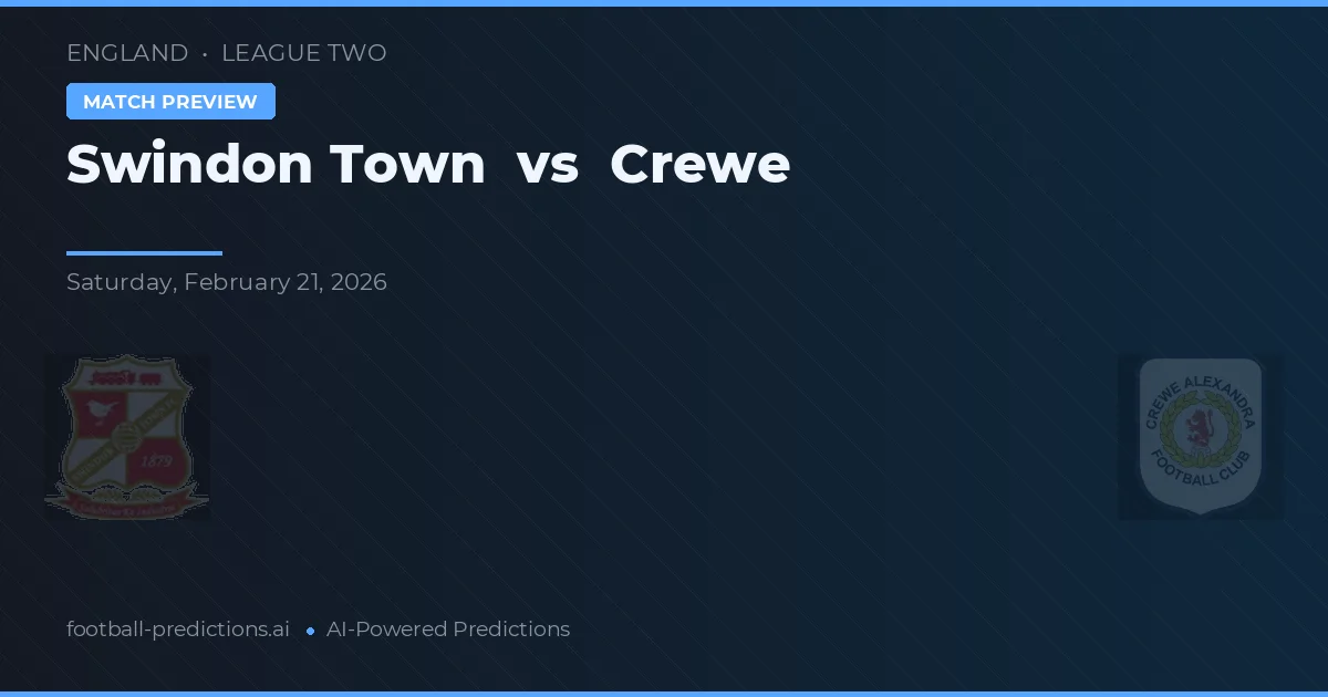Swindon Town vs Crewe — pronostic și avancronică meci