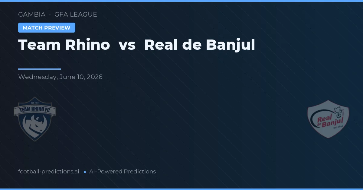 Echipa Rhino vs Real Banjul — pronostic și avancronică meci