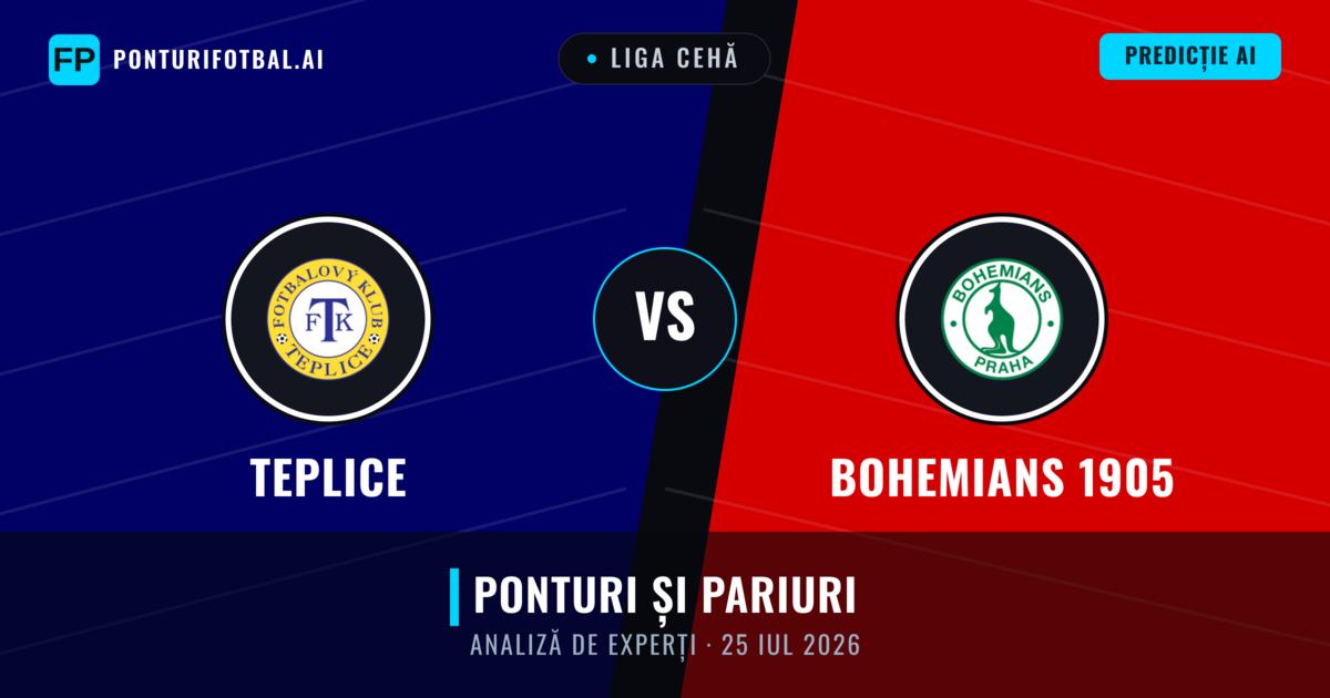 Teplice vs Bohemians 1905 — pronostic și avancronică meci
