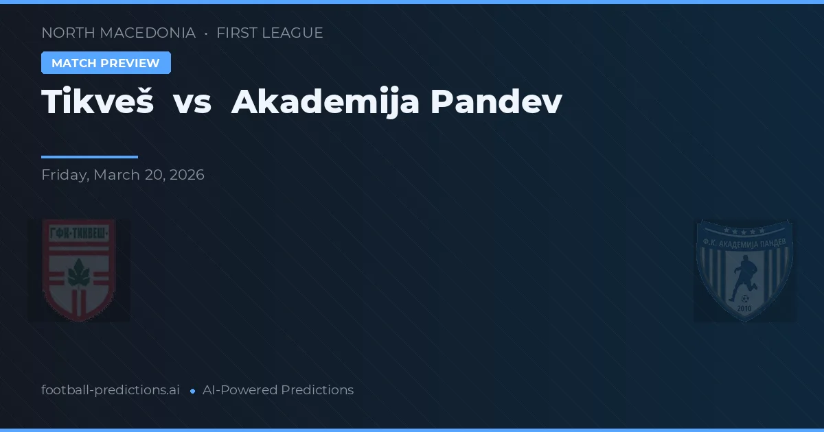 Tikveš vs Academija Pandev — pronostic și avancronică meci