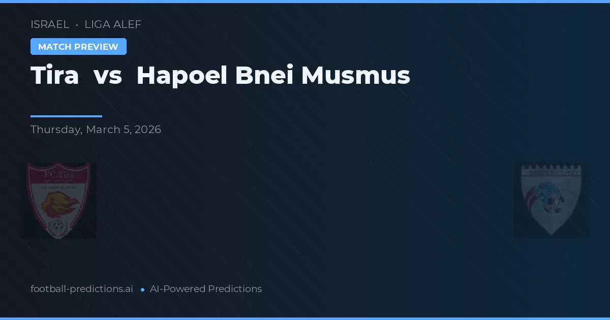 Tira vs Hapoel Bnei Musmus — pronostic și avancronică meci