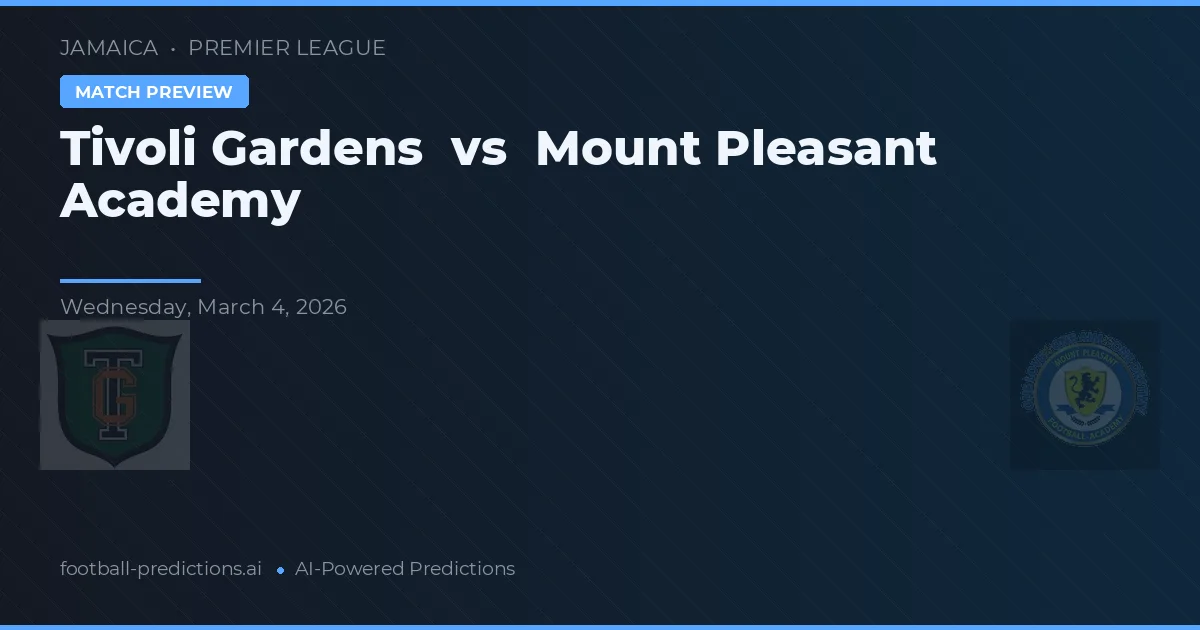 Tivoli Gardens vs Academia Mount Pleasant — pronostic și avancronică meci