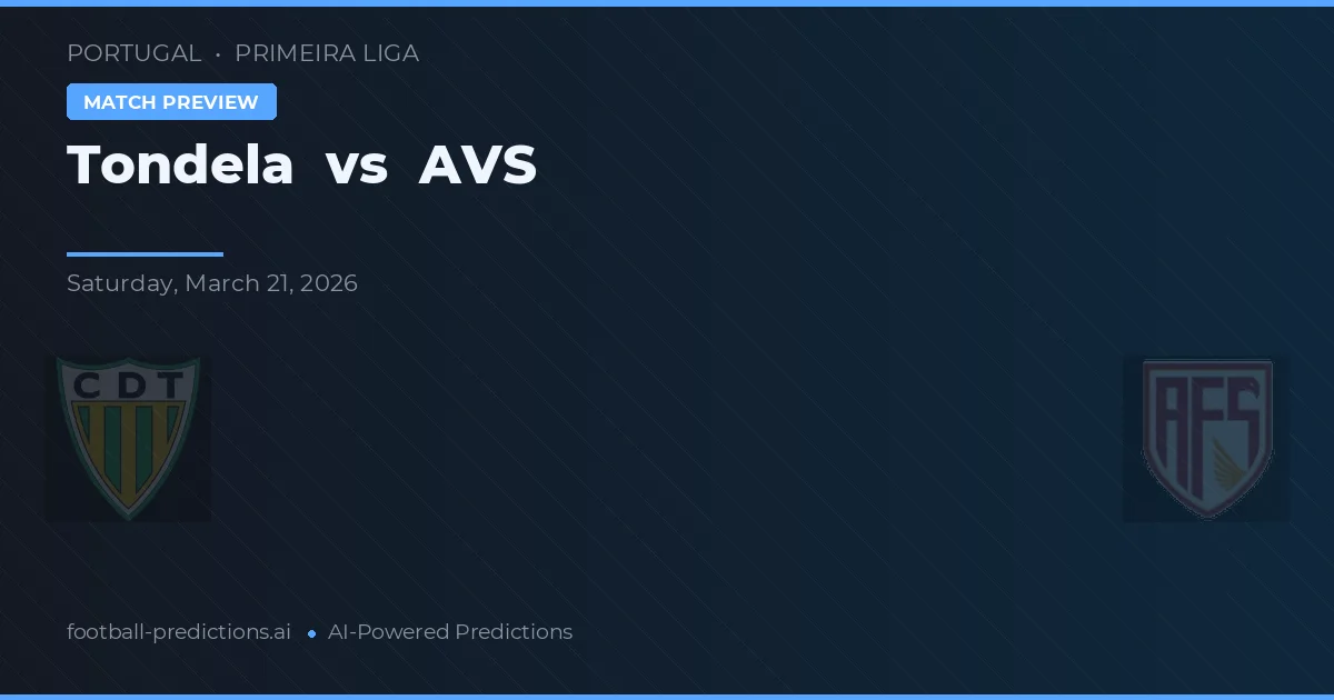 Tondela vs AVS — pronostic și avancronică meci