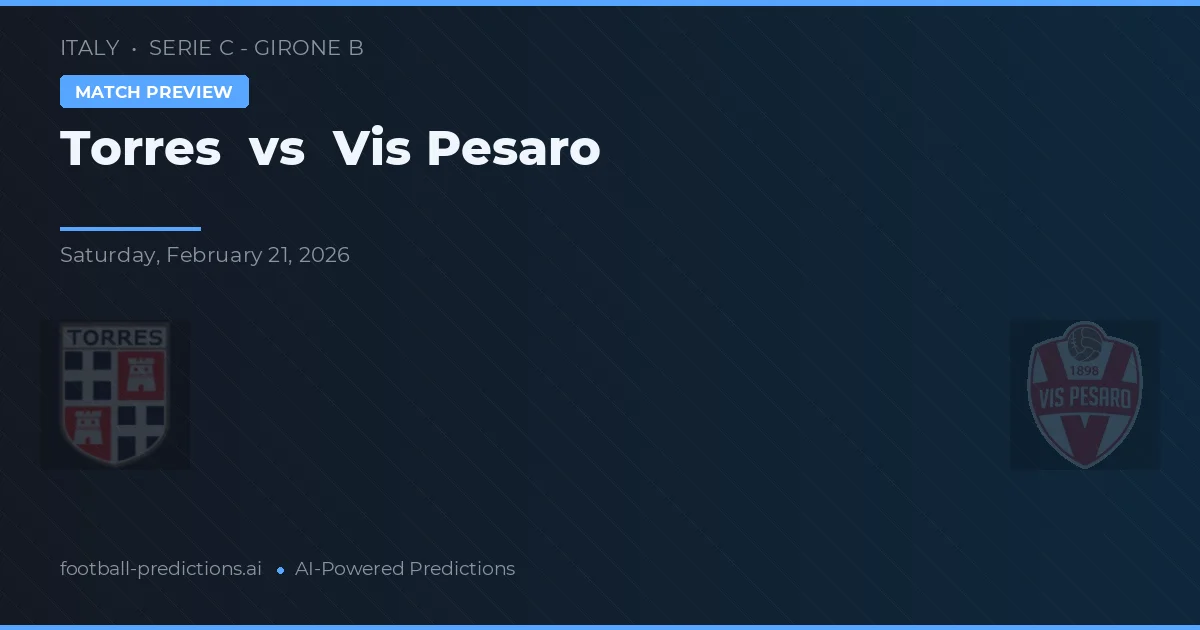 Torres vs Vis Pesaro — pronostic și avancronică meci