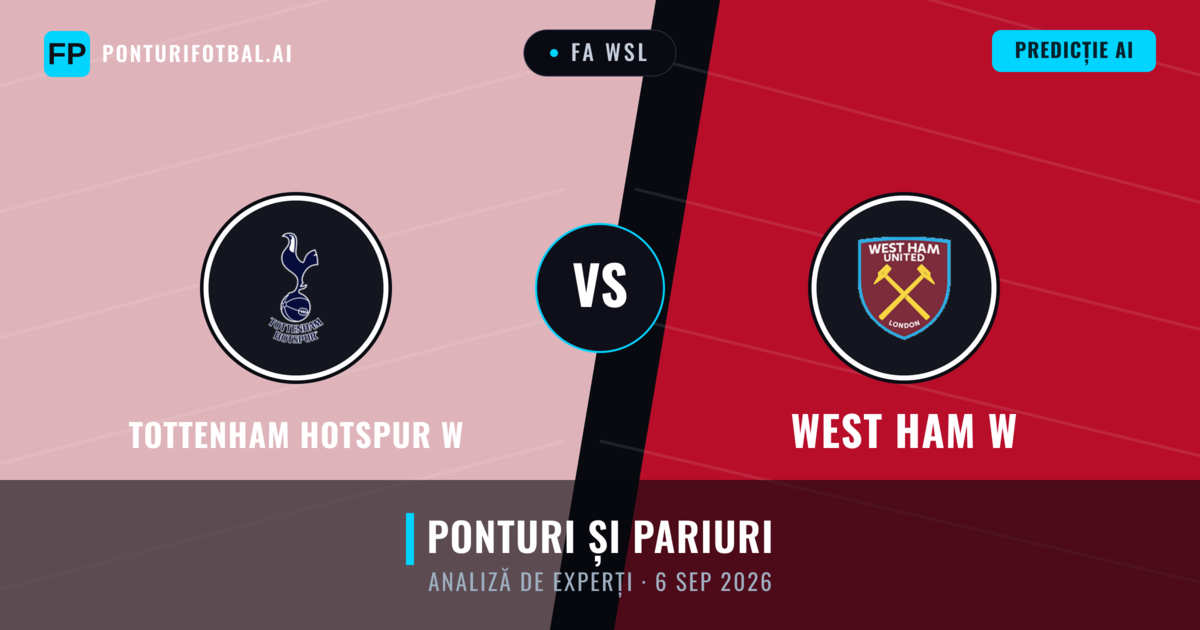 Tottenham Hotspur W vs West Ham W — pronostic și avancronică meci