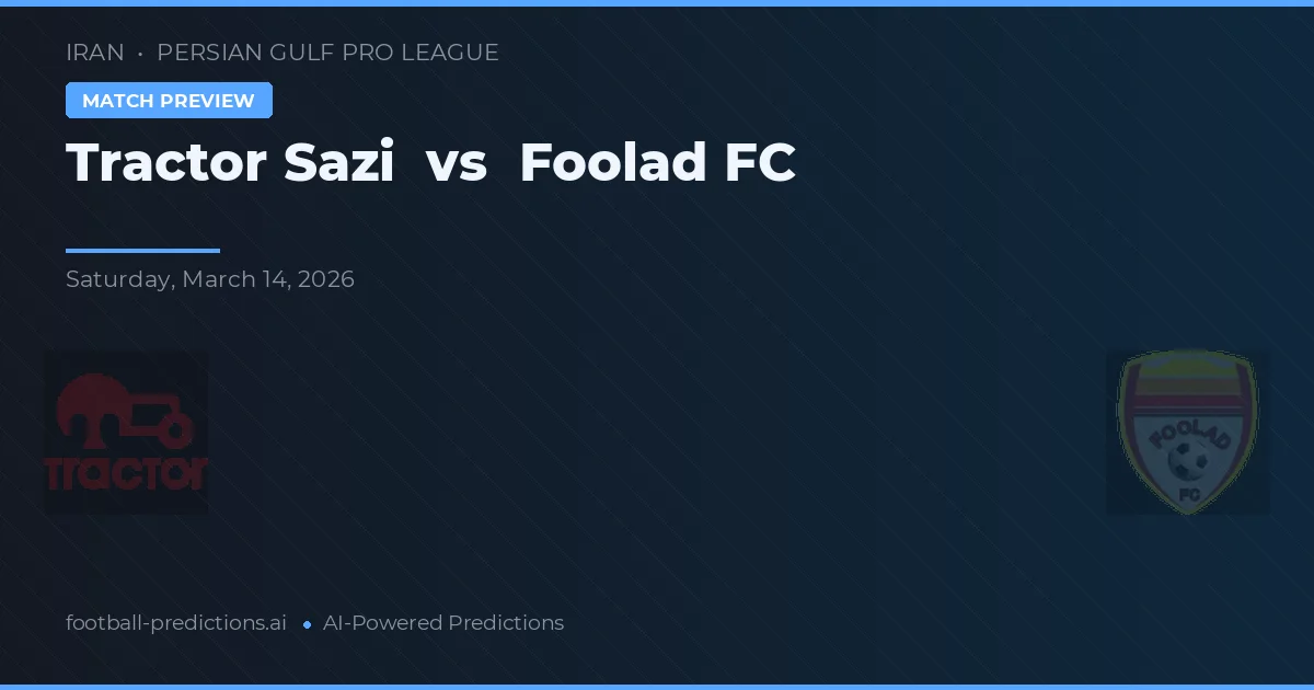 Tractor Sazi vs Foolad FC — pronostic și avancronică meci
