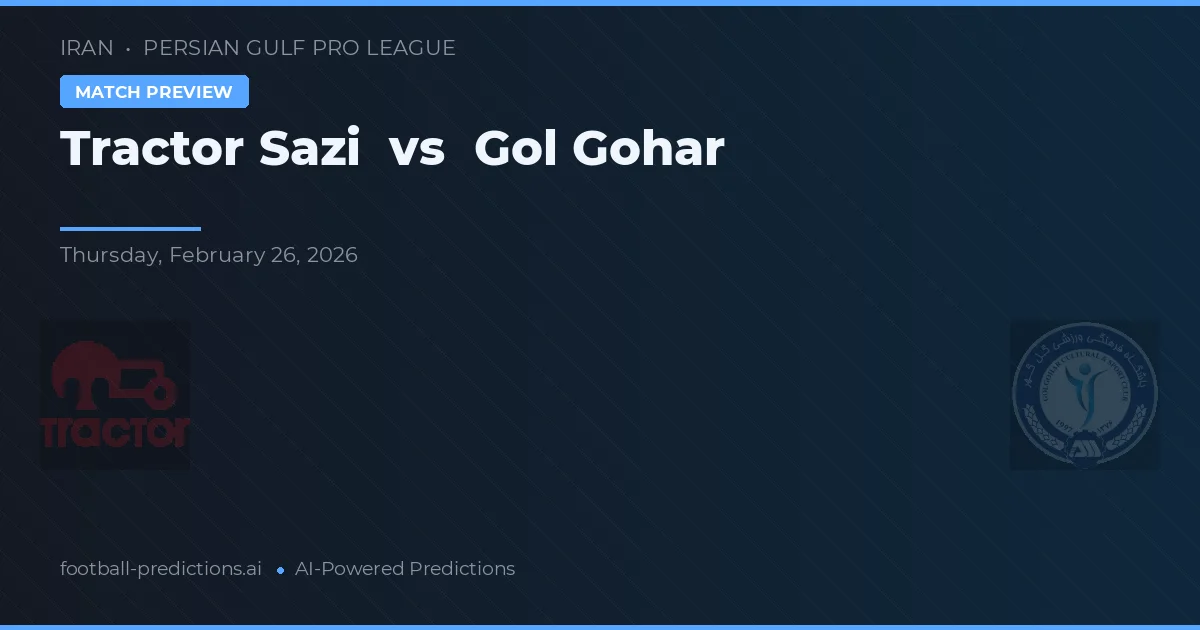 Tractor Sazi vs Gol Gohar — pronostic și avancronică meci