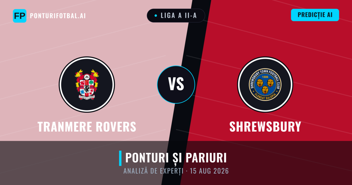 Tranmere Rovers vs Shrewsbury — pronostic și avancronică meci